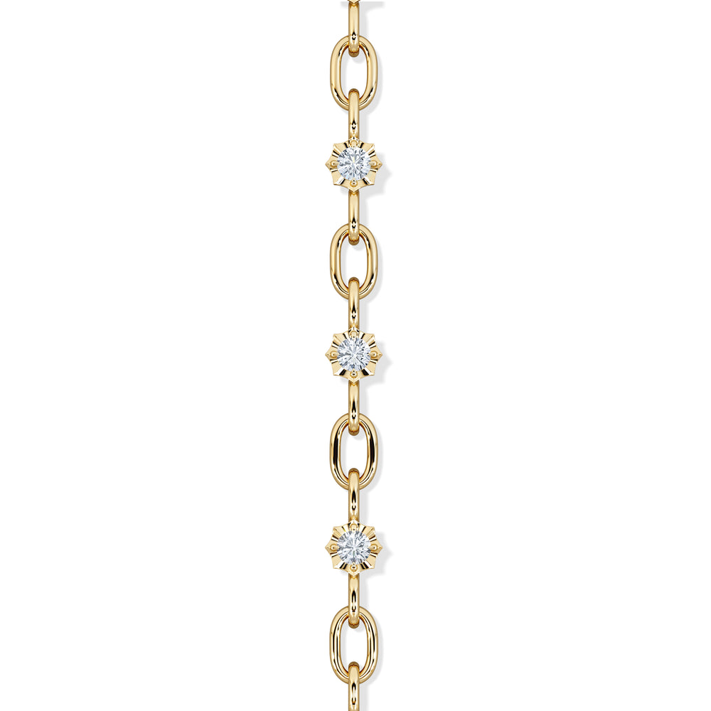 Bound Lab Diamond Link Bracelet 0.40ct Round Cut in 18K Gold Vermeil