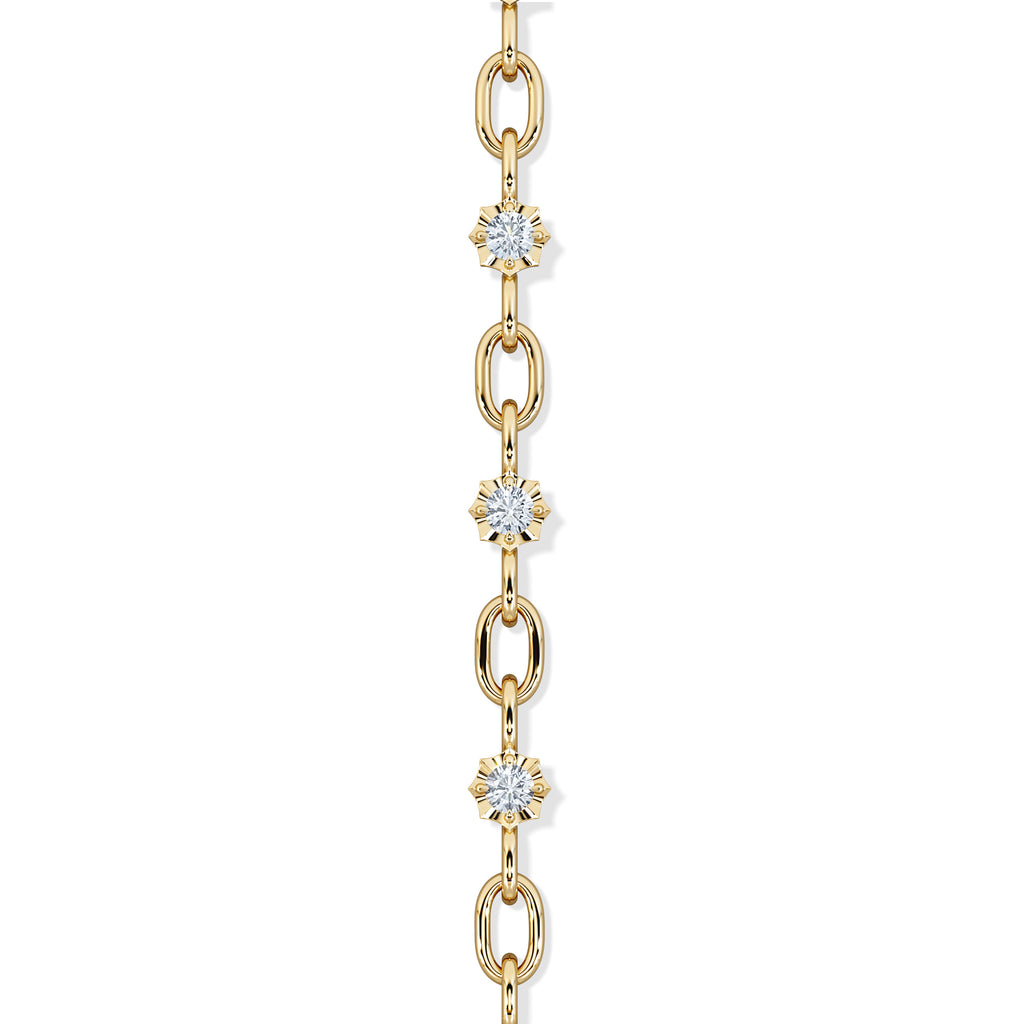 Bound Lab Diamond Link Bracelet 0.40ct Round Cut in 18K Gold Vermeil