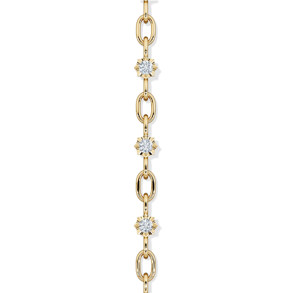 Bound Lab Diamond Link Bracelet 0.40ct Round Cut in 18K Gold Vermeil