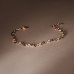 Bound Lab Diamond Link Bracelet 0.40ct Round Cut in 18K Gold Vermeil