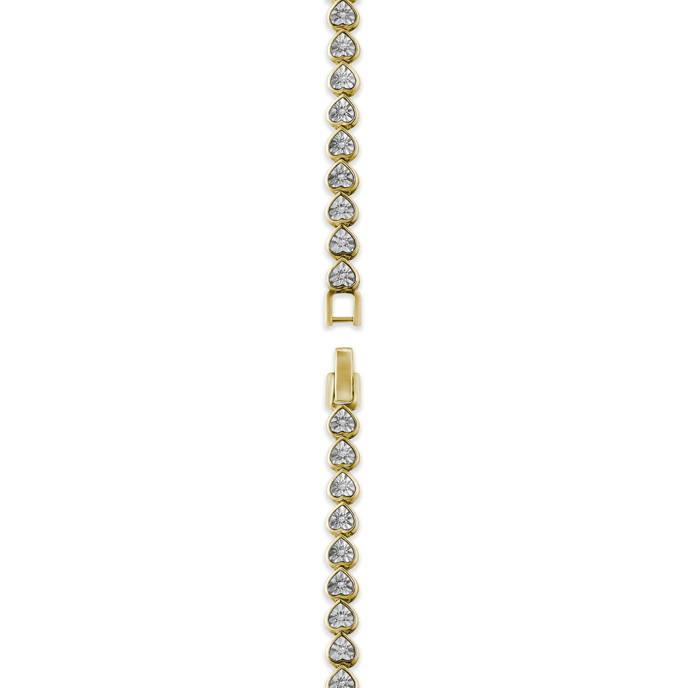 Heart Tennis Bracelet Lab Diamond 0.15ct in 18K Gold Vermeil
