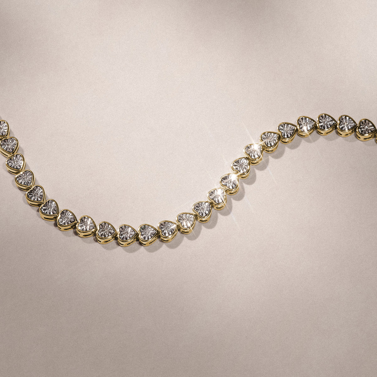 Heart Tennis Bracelet Lab Diamond 0.15ct in 18K Gold Vermeil