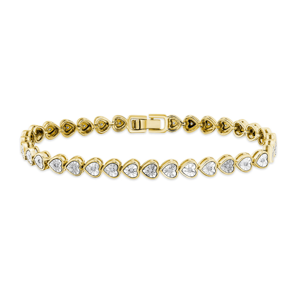 Heart Tennis Bracelet Lab Diamond 0.15ct in 18K Gold Vermeil