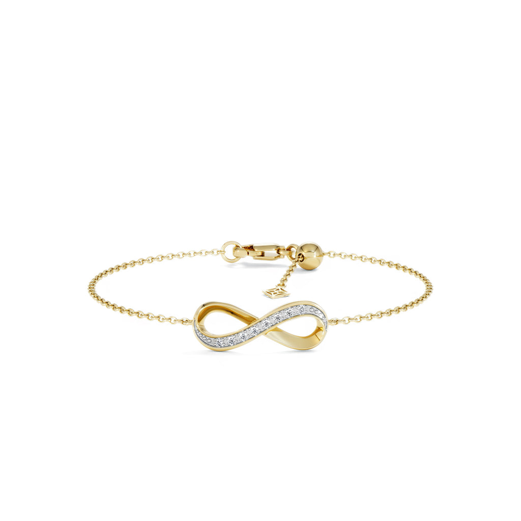 Infinity Love 0.08ct Lab Diamond Chain Bracelet in 18K Gold Vermeil
