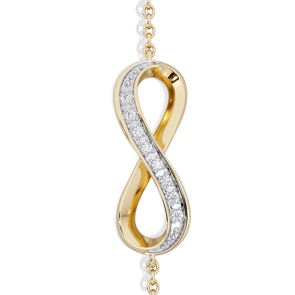 Infinity Love 0.08ct Lab Diamond Chain Bracelet in 18K Gold Vermeil