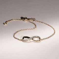 Infinity Love 0.08ct Lab Diamond Chain Bracelet in 18K Gold Vermeil