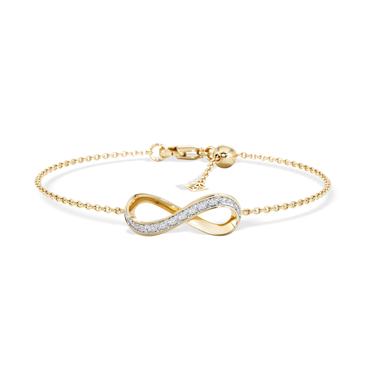 Infinity Love 0.08ct Lab Diamond Chain Bracelet in 18K Gold Vermeil
