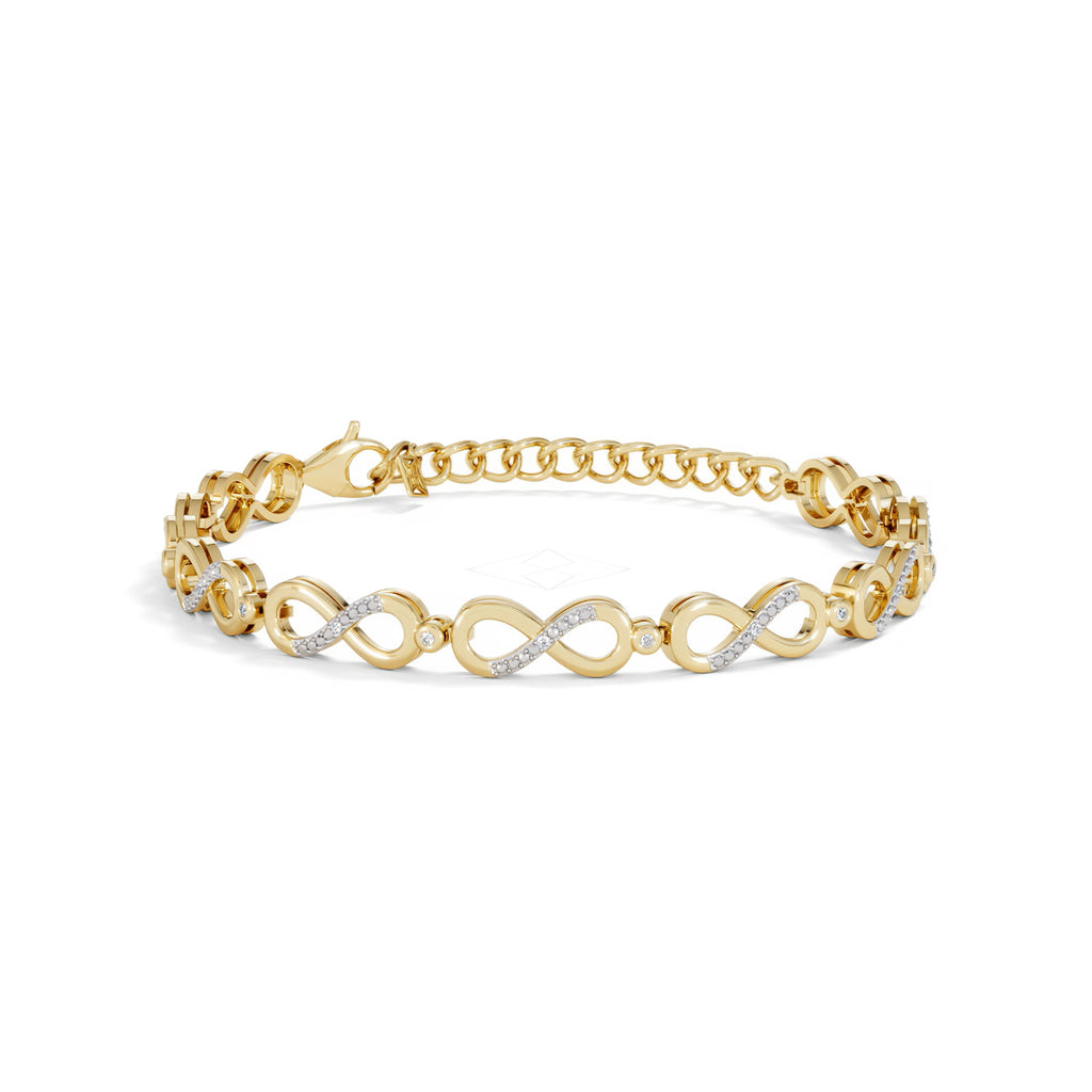 Infinity Love 0.05ct Lab Diamond Link Bracelet in 18K Gold Vermeil