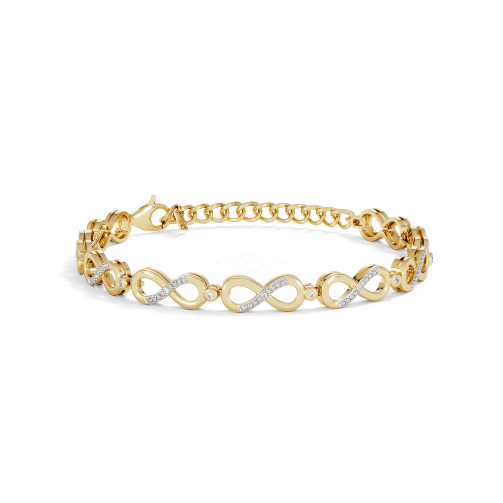 Infinity Love 0.05ct Lab Diamond Link Bracelet in 18K Gold Vermeil