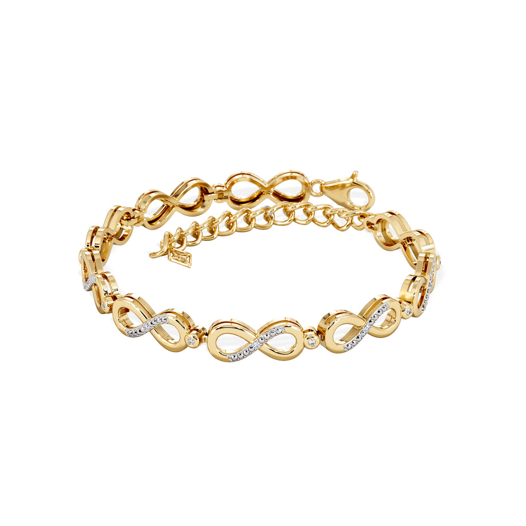 Infinity Love 0.05ct Lab Diamond Link Bracelet in 18K Gold Vermeil