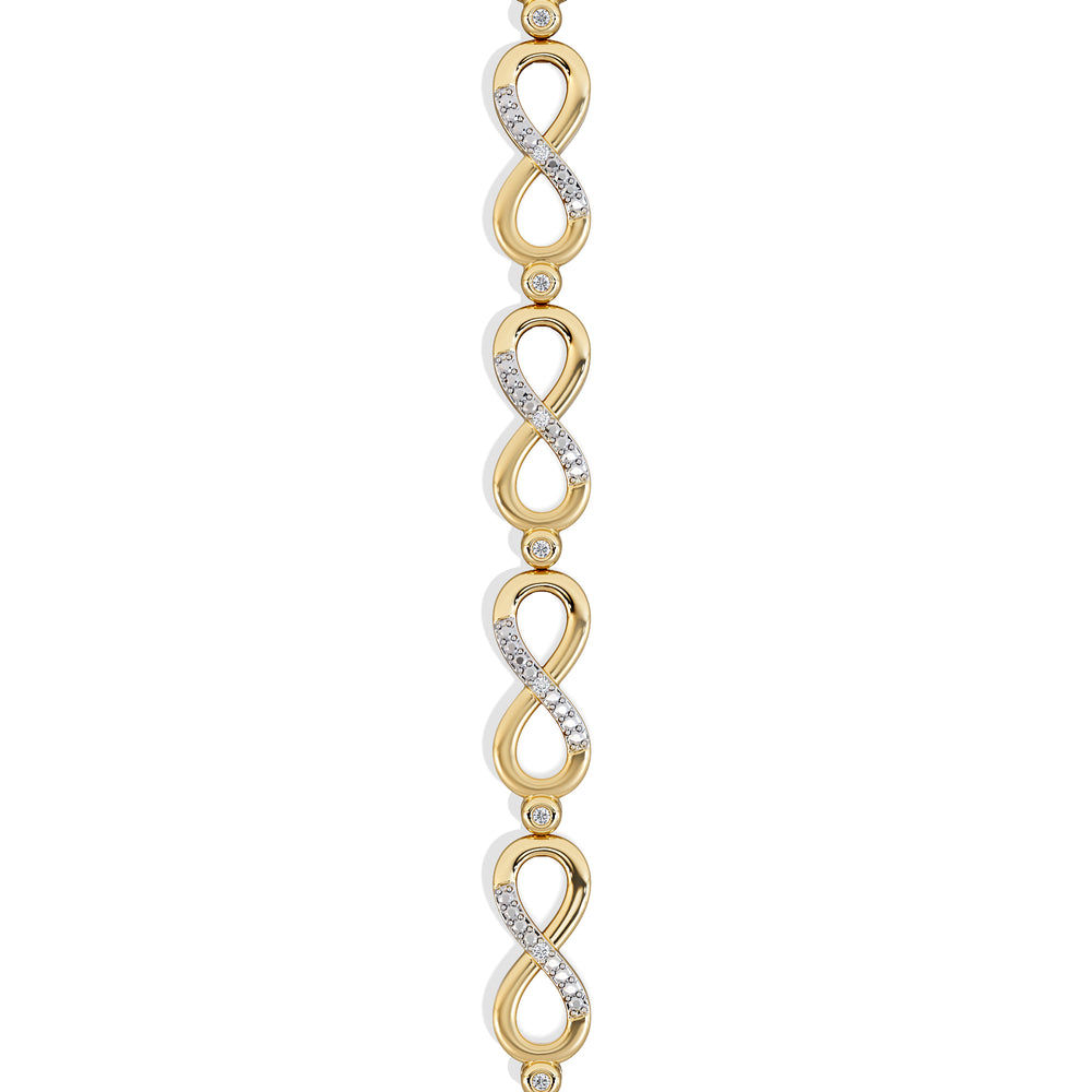 Infinity Love 0.05ct Lab Diamond Link Bracelet in 18K Gold Vermeil