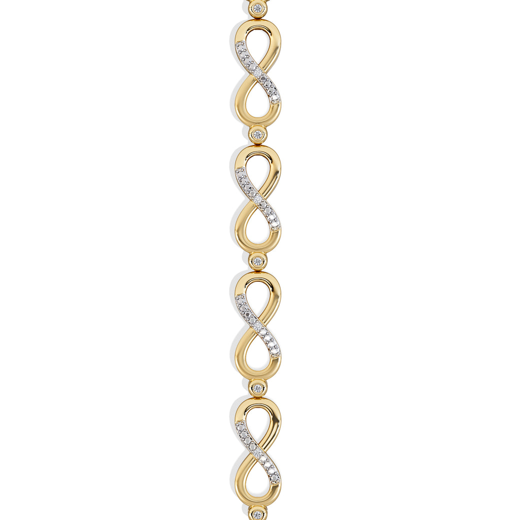 Infinity Love 0.05ct Lab Diamond Link Bracelet in 18K Gold Vermeil