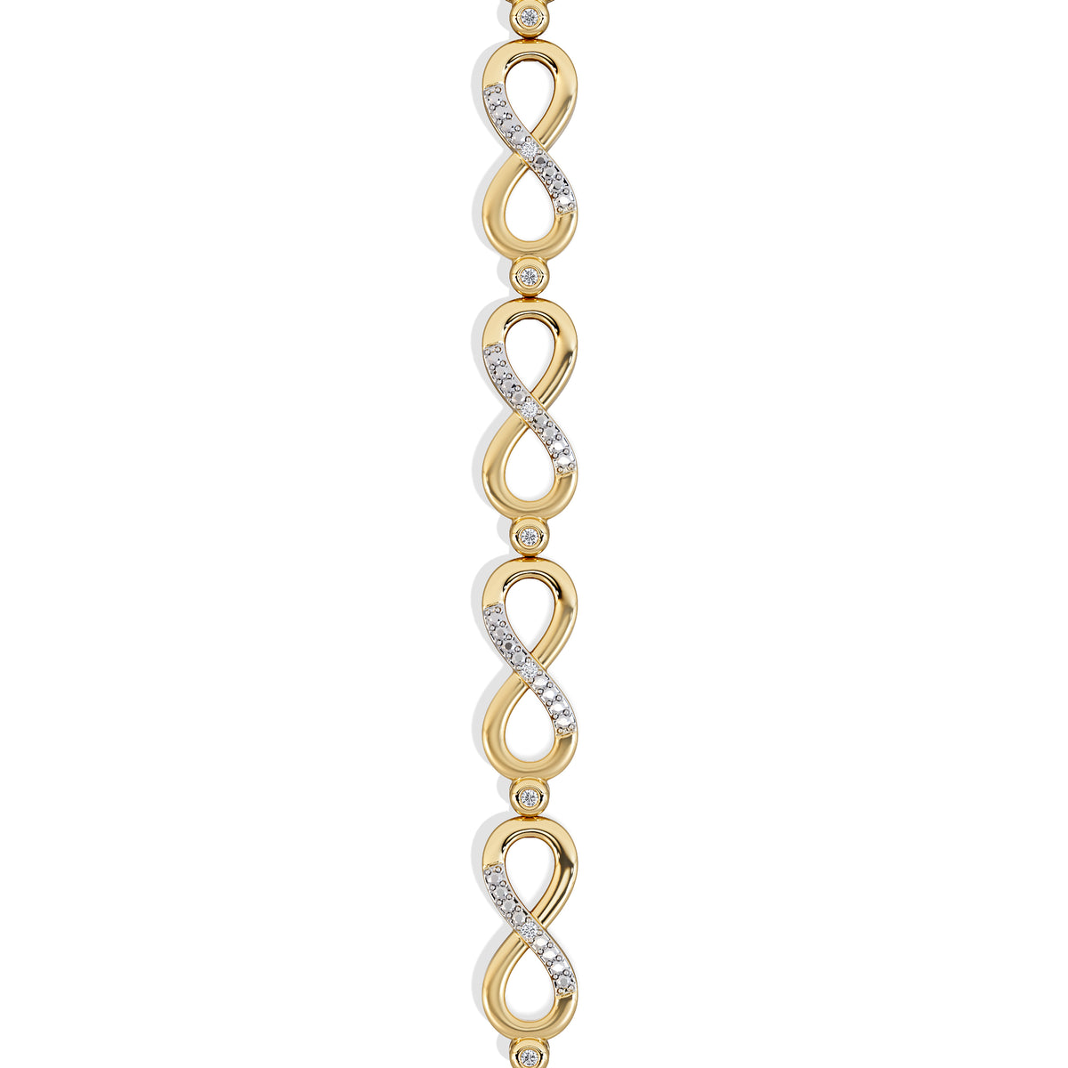 Infinity Love 0.05ct Lab Diamond Link Bracelet in 18K Gold Vermeil