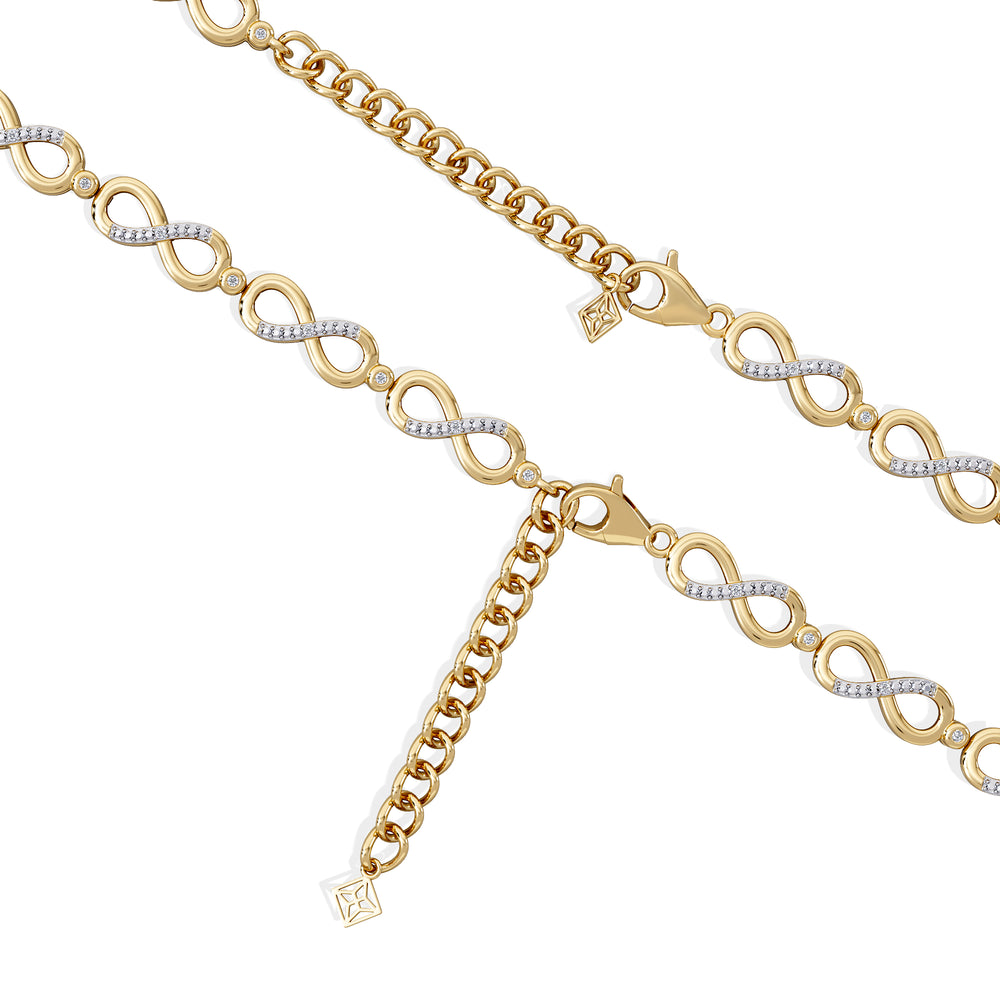 Infinity Love 0.05ct Lab Diamond Link Bracelet in 18K Gold Vermeil
