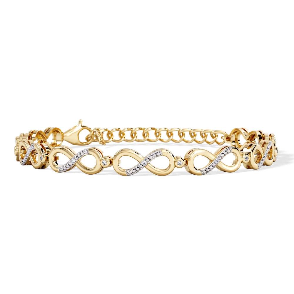 Infinity Love 0.05ct Lab Diamond Link Bracelet in 18K Gold Vermeil