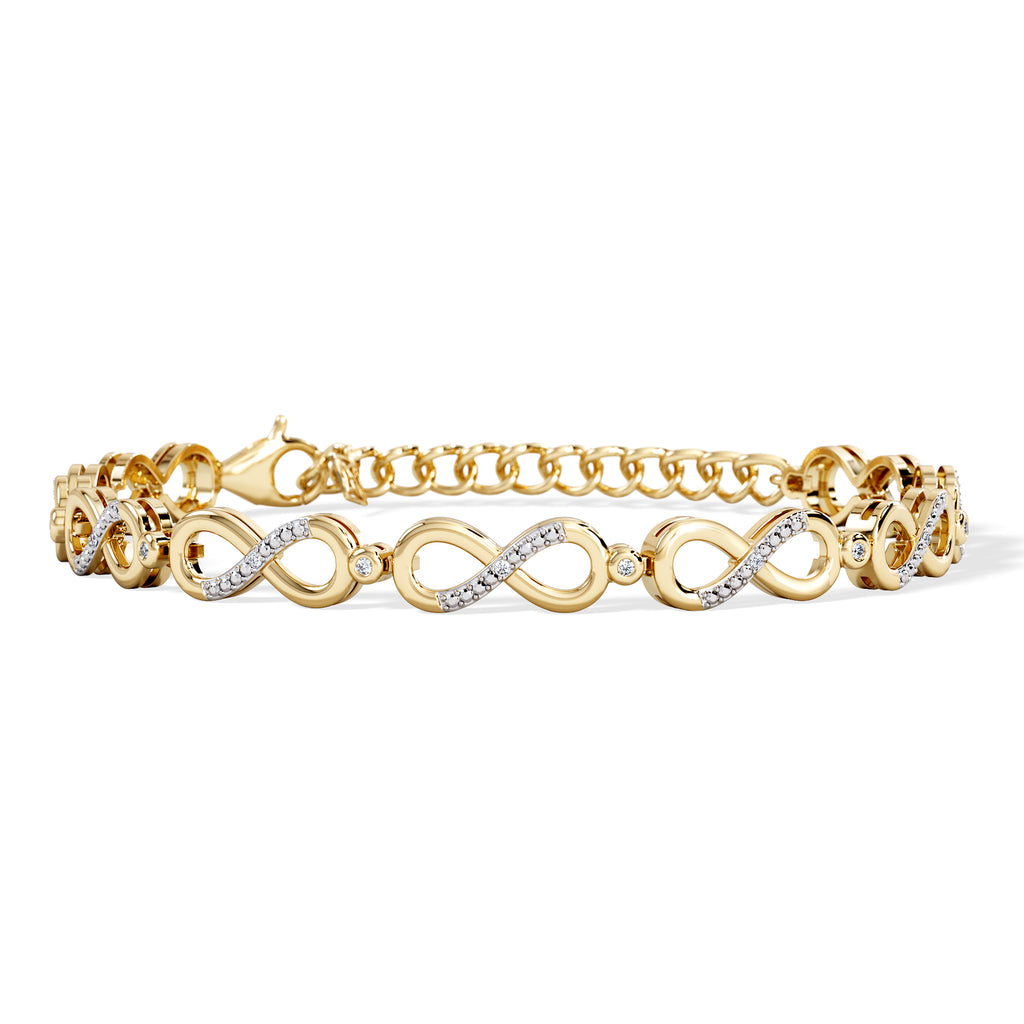 Infinity Love 0.05ct Lab Diamond Link Bracelet in 18K Gold Vermeil