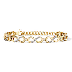 Infinity Love 0.05ct Lab Diamond Link Bracelet in 18K Gold Vermeil