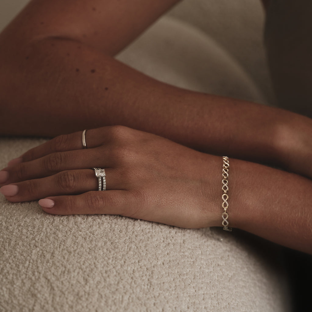Infinity Love 0.05ct Lab Diamond Link Bracelet in 18K Gold Vermeil