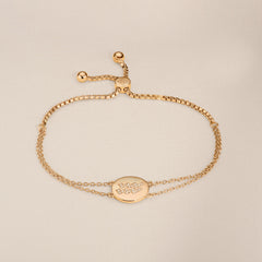 Astrology Aquarius 0.07ct Lab Grown Diamond Adjustable Medallion Bracelet 18K Gold Vermeil