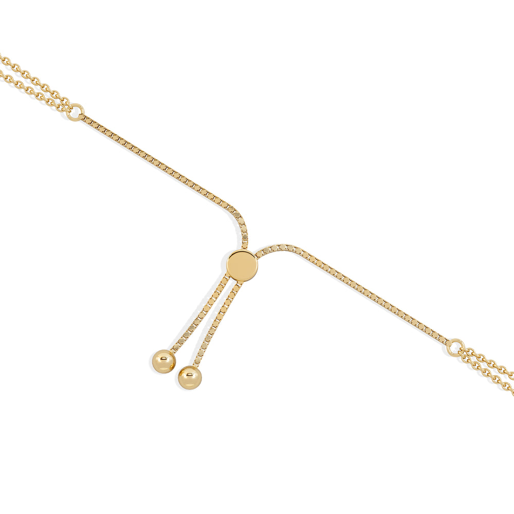 Astrology Cancer 0.07ct Lab Grown Diamond Adjustable Medallion Bracelet 18K Gold Vermeil