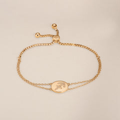 Astrology Sagittarius 0.07ct Lab Grown Diamond Adjustable Medallion Bracelet 18K Gold Vermeil