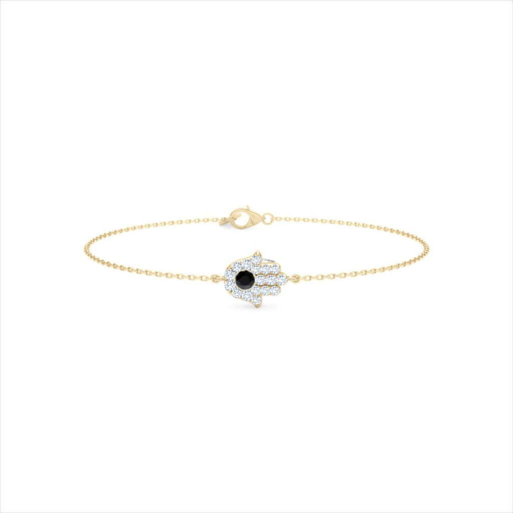 Hamsa 0.20ct Lab Diamond and Sapphire Bracelet in 18K Gold Vermeil