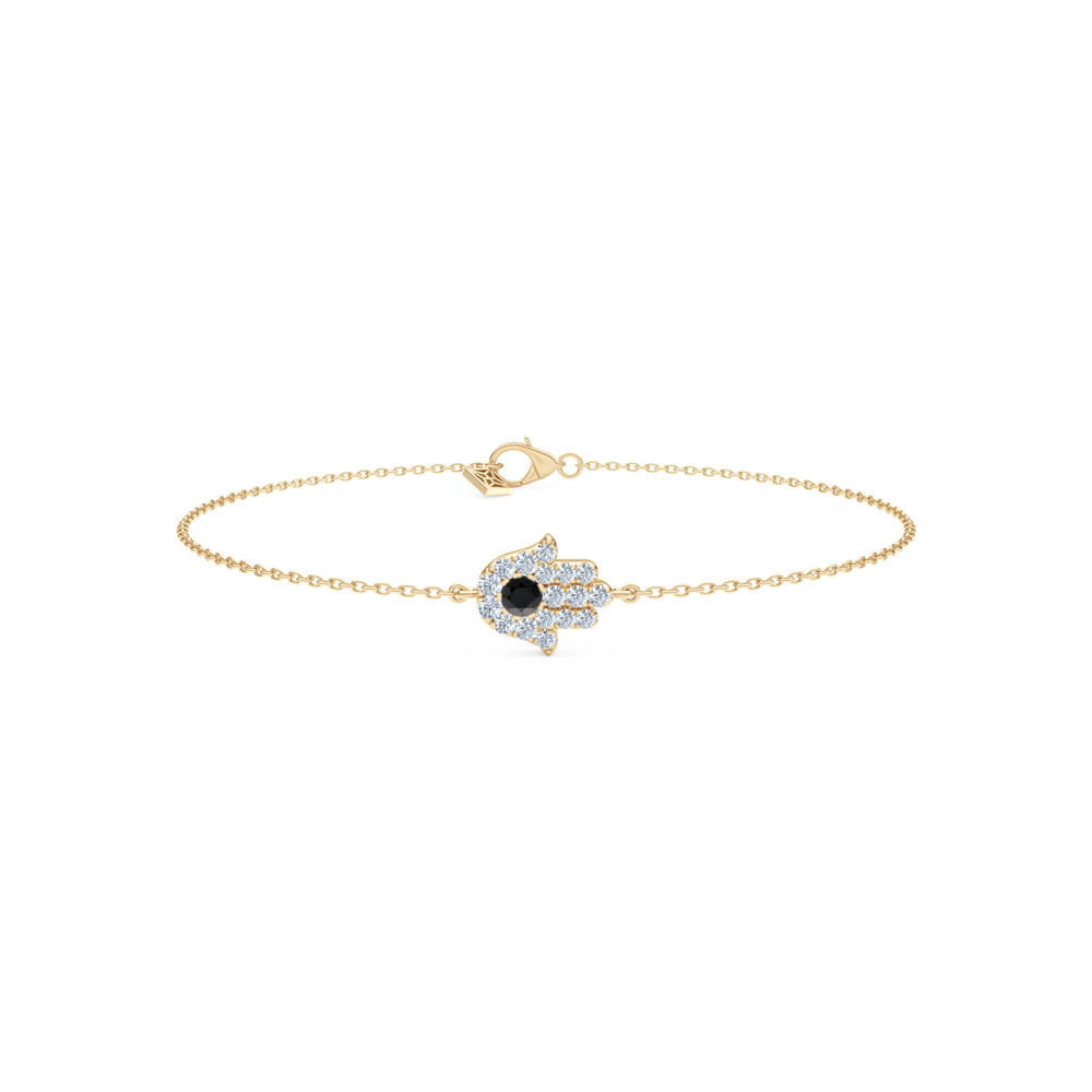 Hamsa 0.20ct Lab Diamond and Sapphire Bracelet in 18K Gold Vermeil