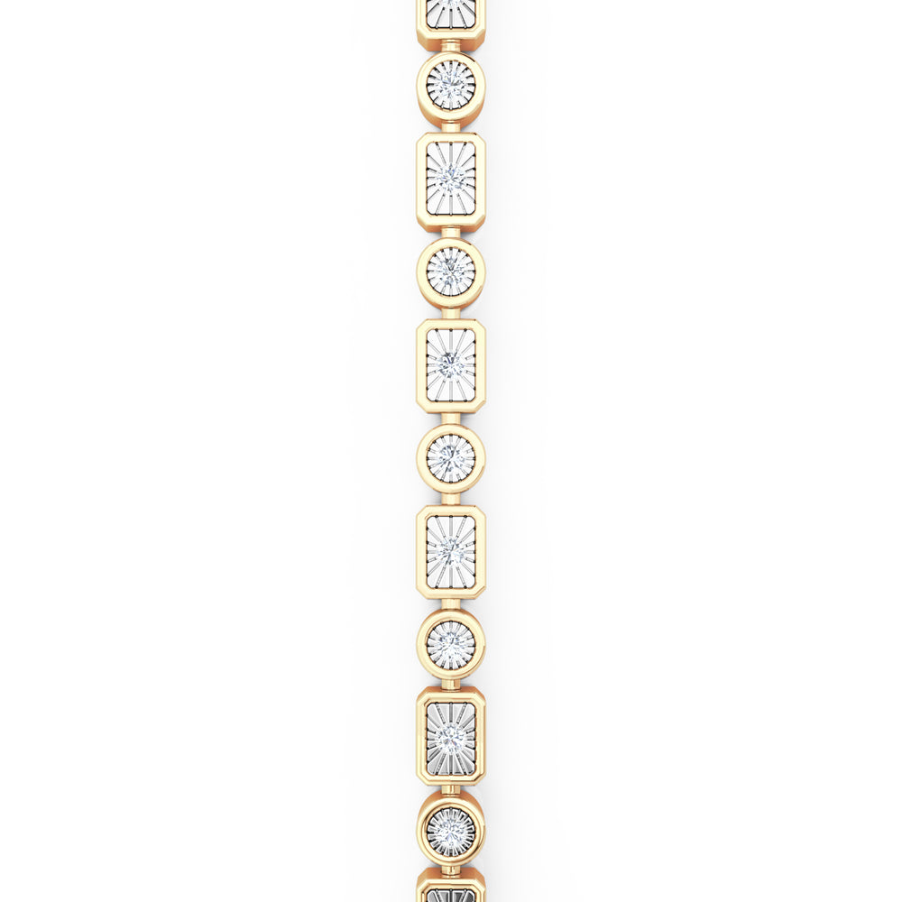Mixed-Set 0.50ct Lab Diamond Tennis Bracelet in 18K Gold Vermeil