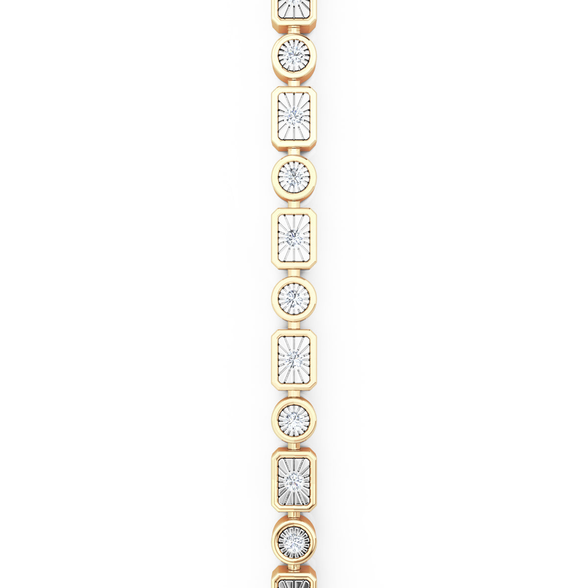 Mixed-Set 0.50ct Lab Diamond Tennis Bracelet in 18K Gold Vermeil