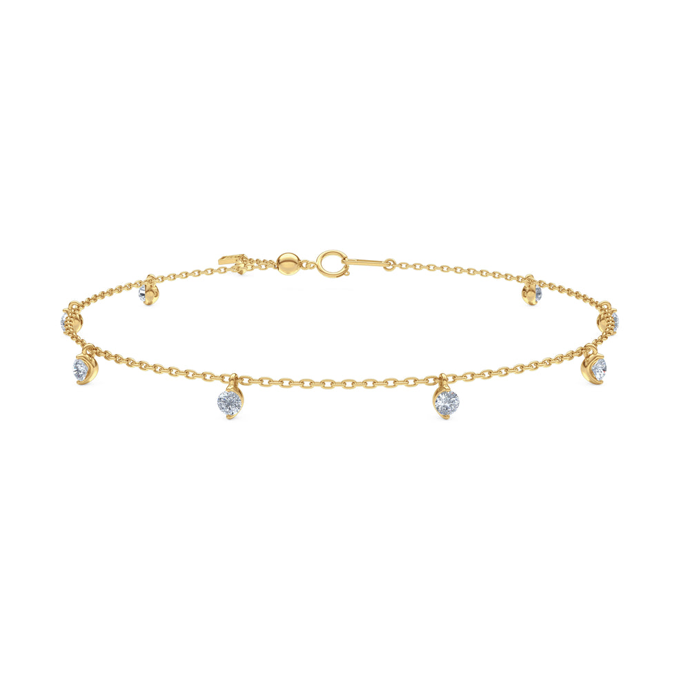 The Anklet - 0.50ct Round Cut Lab Diamond in 18K Gold Vermeil