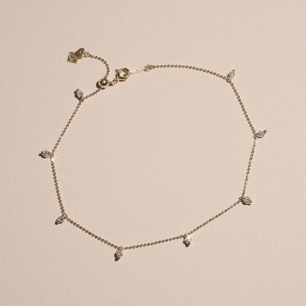 The Anklet - 0.50ct Round Cut Lab Diamond in 18K Gold Vermeil