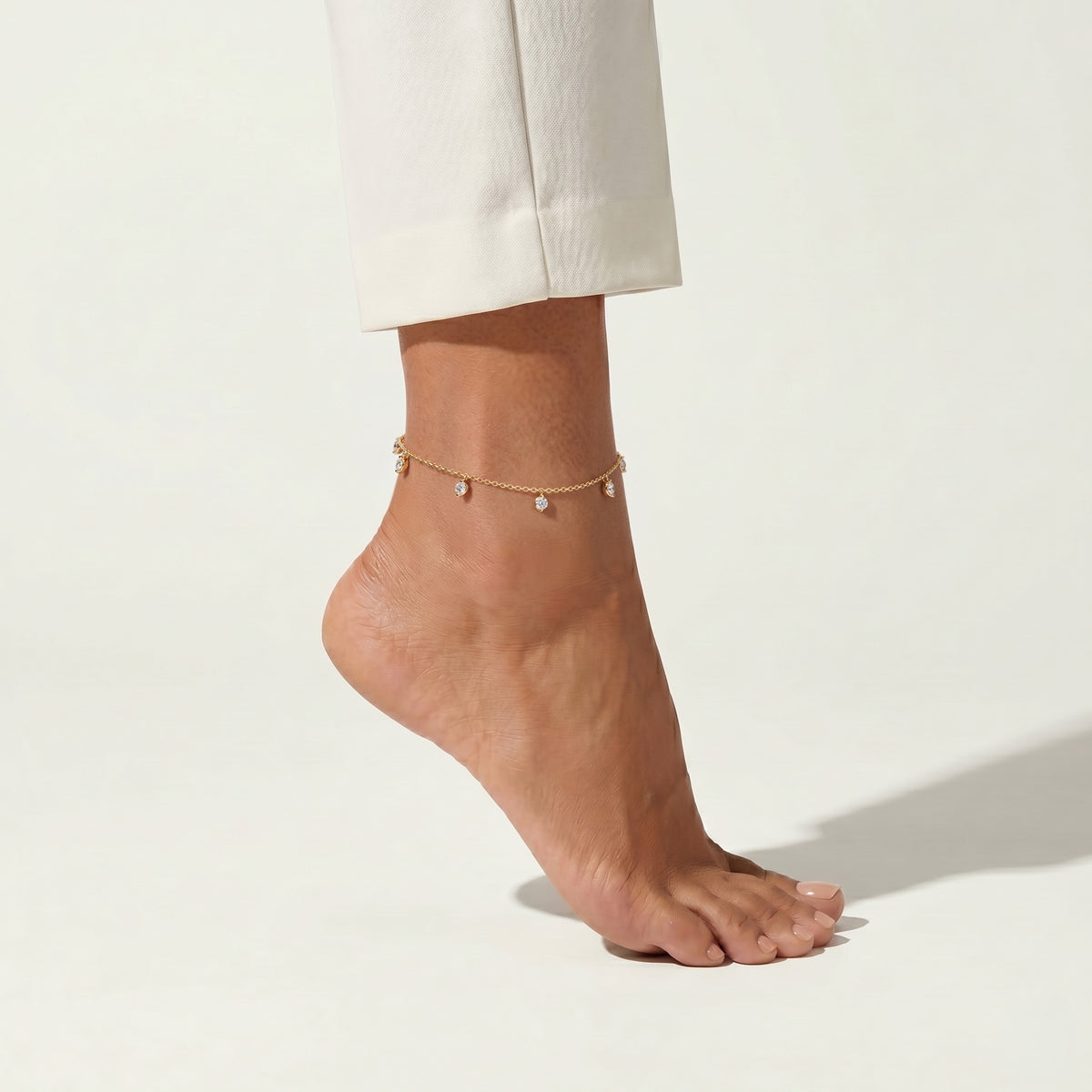 The Anklet - 0.50ct Round Cut Lab Diamond in 18K Gold Vermeil