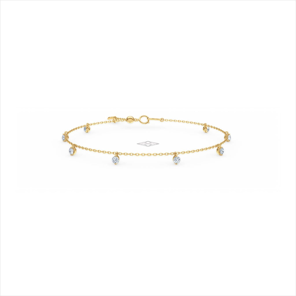 The Anklet - 1.00ct Round Cut Lab Diamond in 18K Gold Vermeil