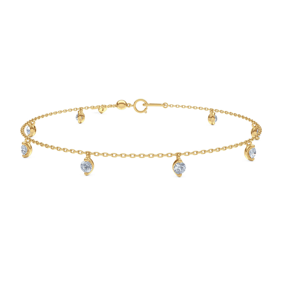 The Anklet - 1.00ct Round Cut Lab Diamond in 18K Gold Vermeil