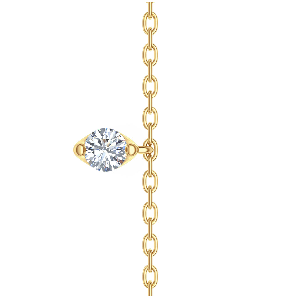 The Anklet - 1.00ct Round Cut Lab Diamond in 18K Gold Vermeil