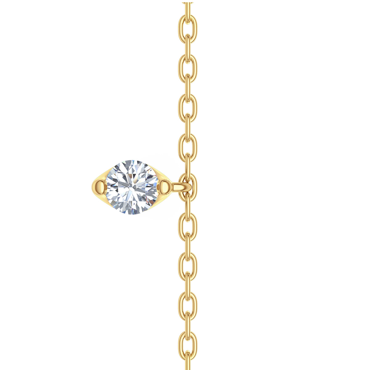 The Anklet - 1.00ct Round Cut Lab Diamond in 18K Gold Vermeil