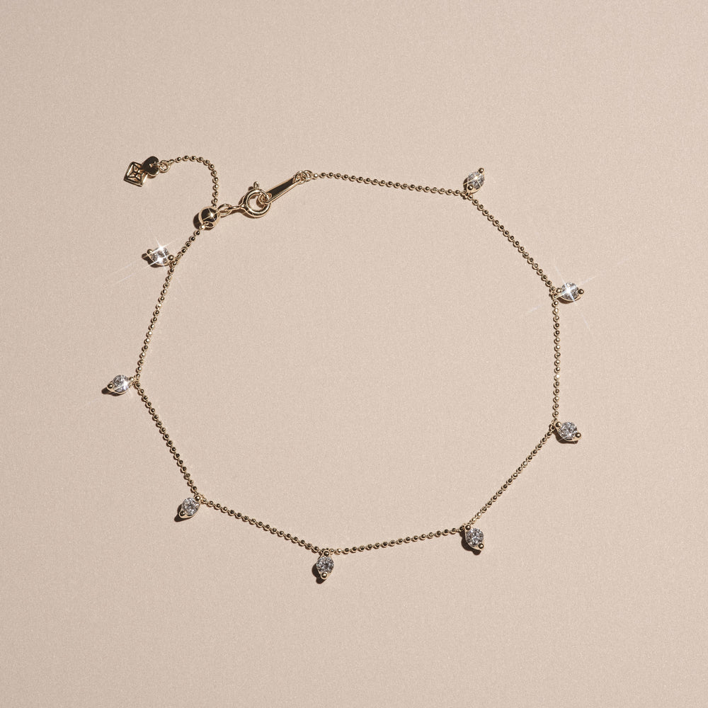 The Anklet - 1.00ct Round Cut Lab Diamond in 18K Gold Vermeil