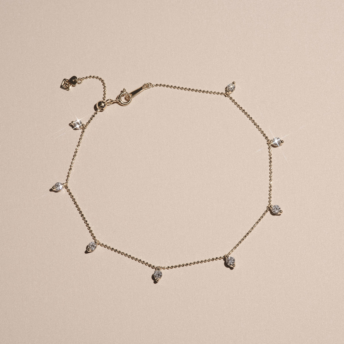 The Anklet - 1.00ct Round Cut Lab Diamond in 18K Gold Vermeil