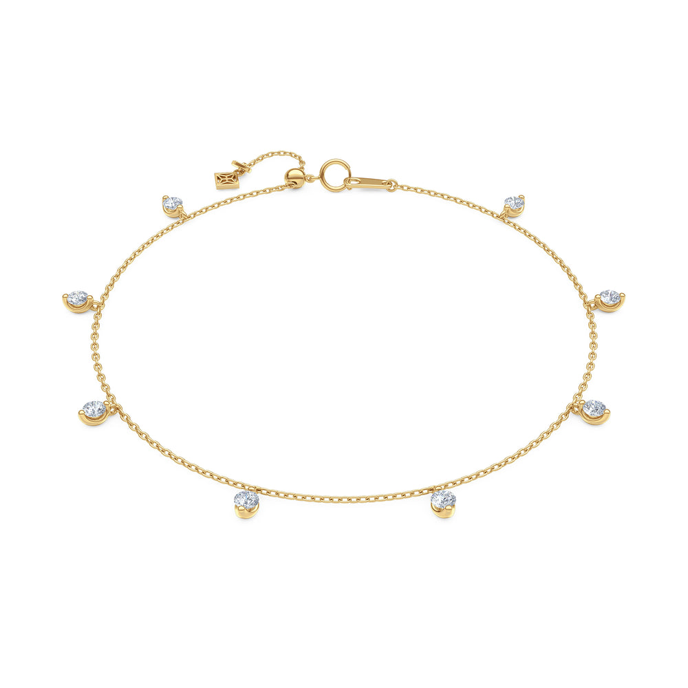 The Anklet - 1.00ct Round Cut Lab Diamond in 18K Gold Vermeil