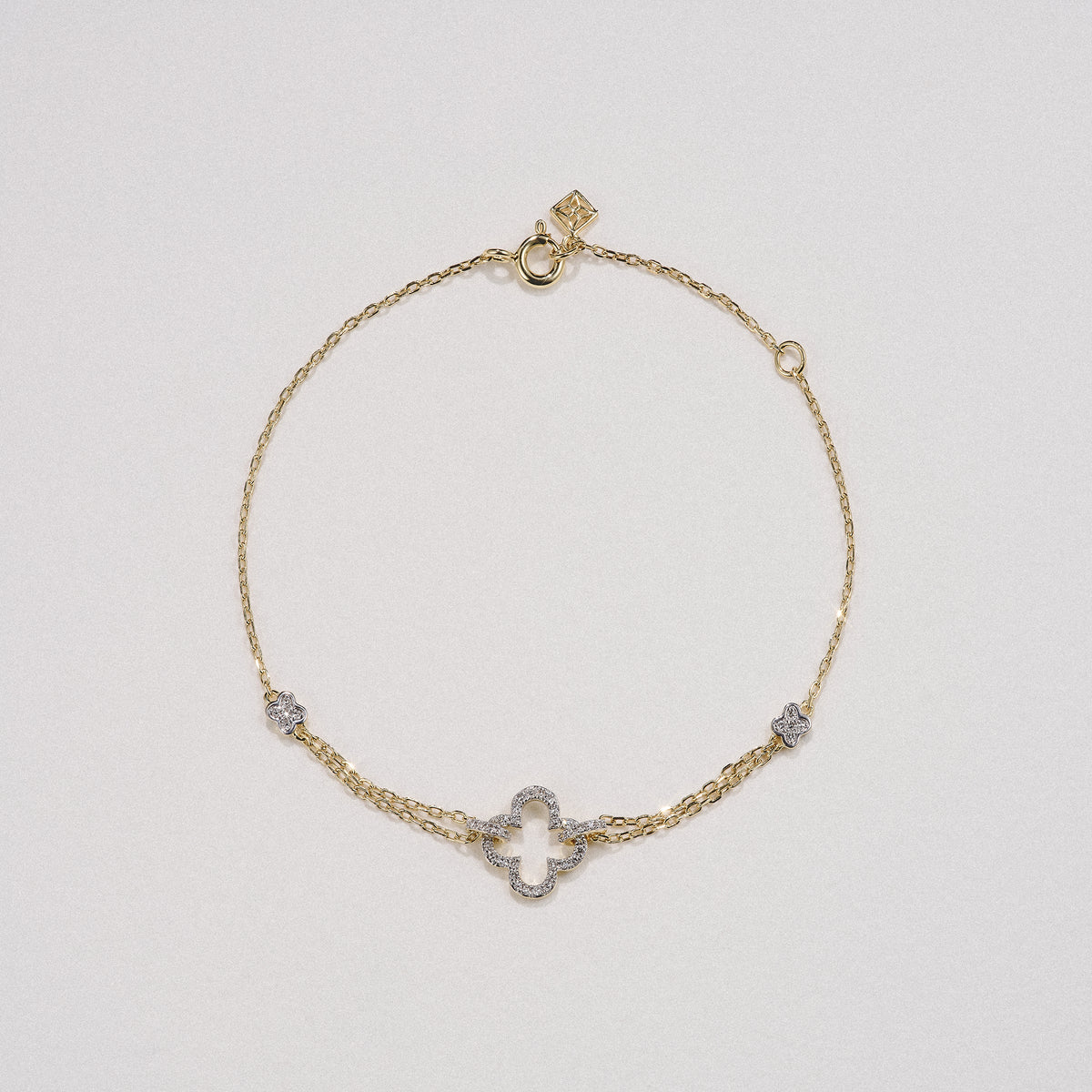 Stellato 0.14ct Lab Diamond Clover Bracelet in 18K Gold Vermeil