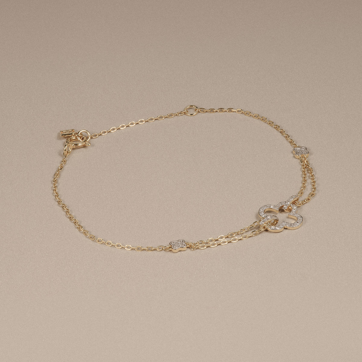 Stellato 0.14ct Lab Diamond Clover Bracelet in 18K Gold Vermeil