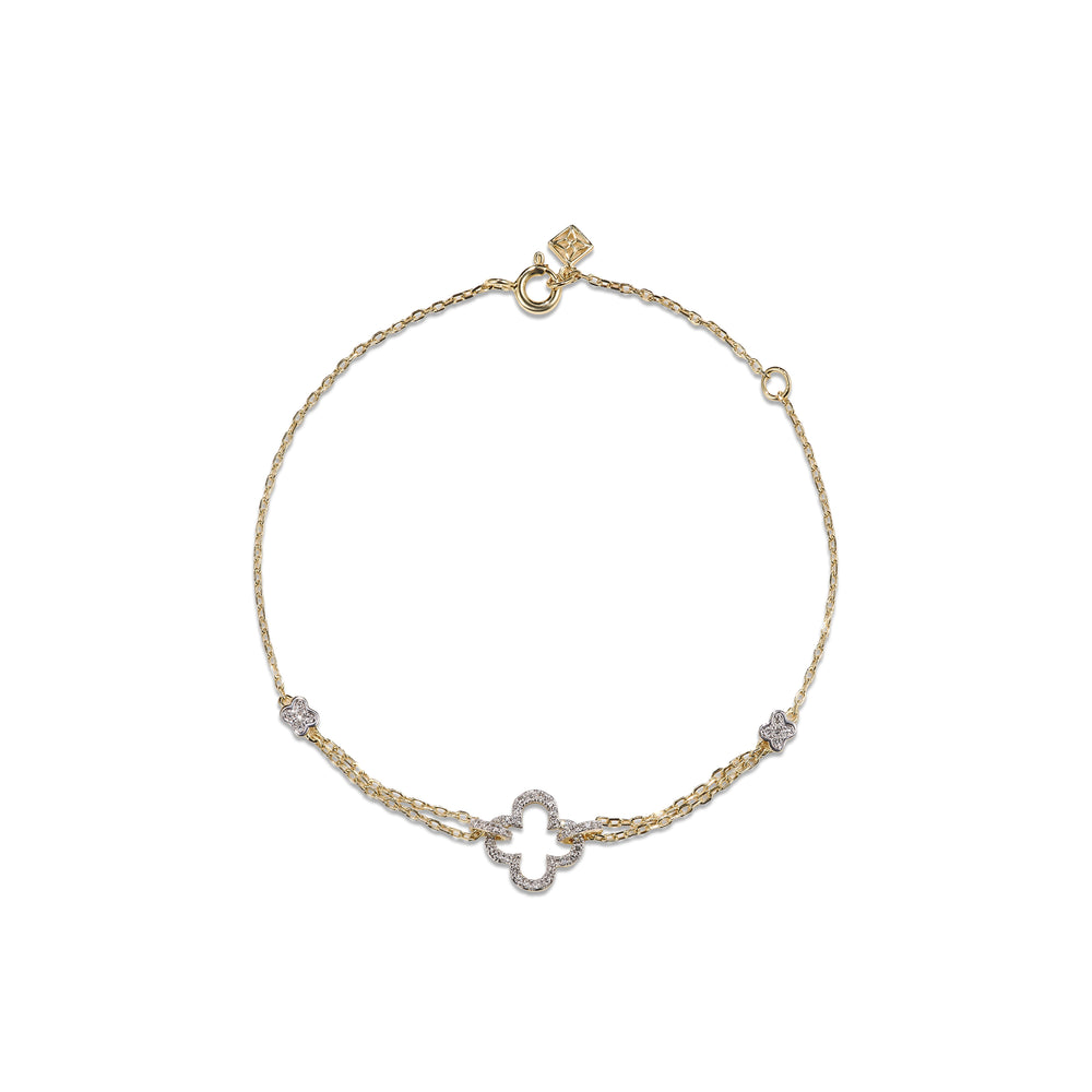 Stellato 0.14ct Lab Diamond Clover Bracelet in 18K Gold Vermeil