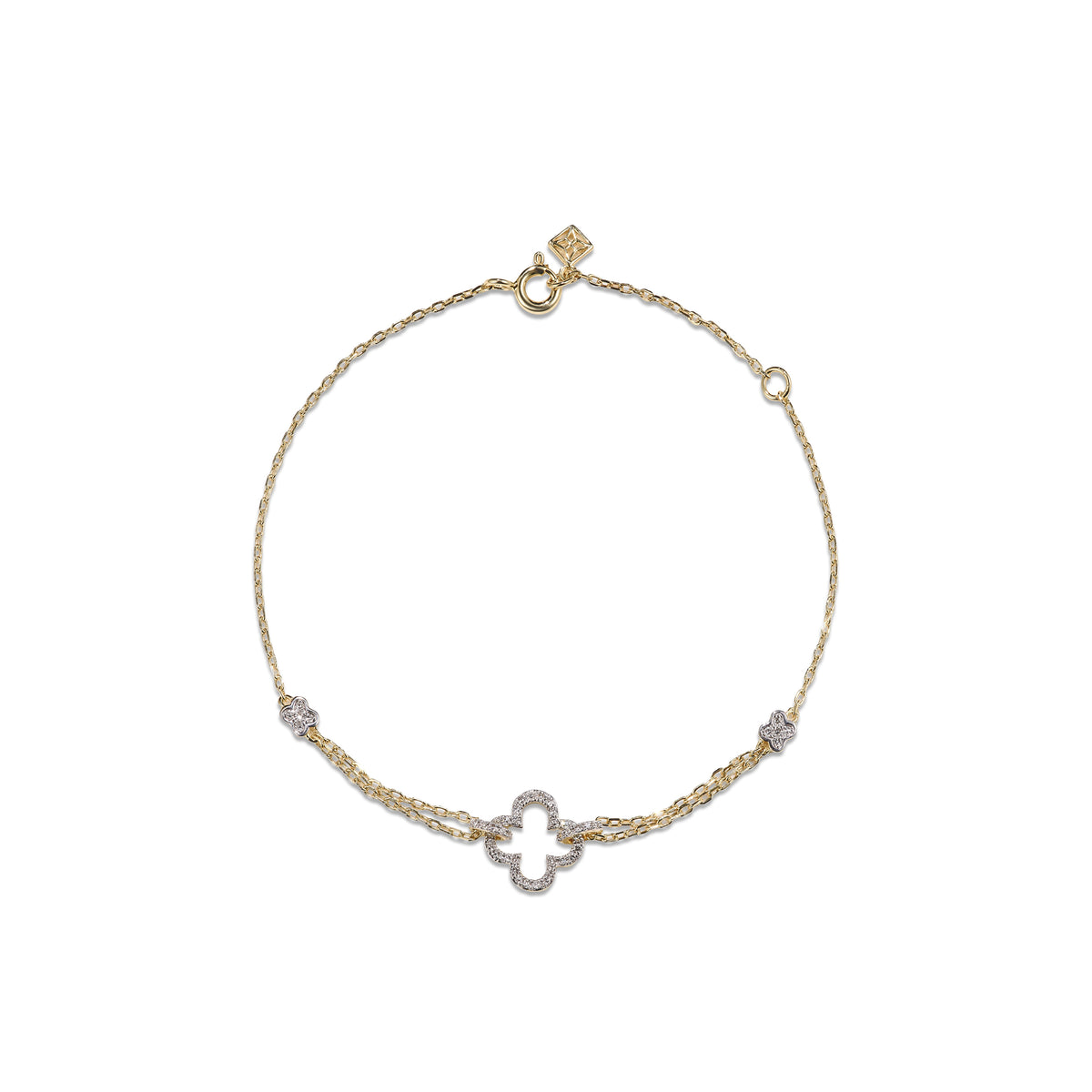 Stellato 0.14ct Lab Diamond Clover Bracelet in 18K Gold Vermeil