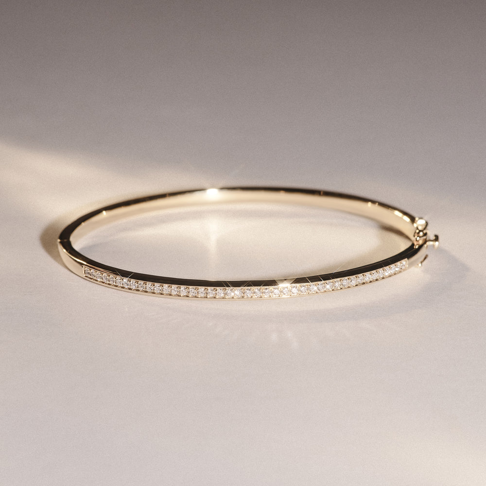 Heritage 0.50ct Round Cut Lab Diamond Bangle in 18K Gold Vermeil