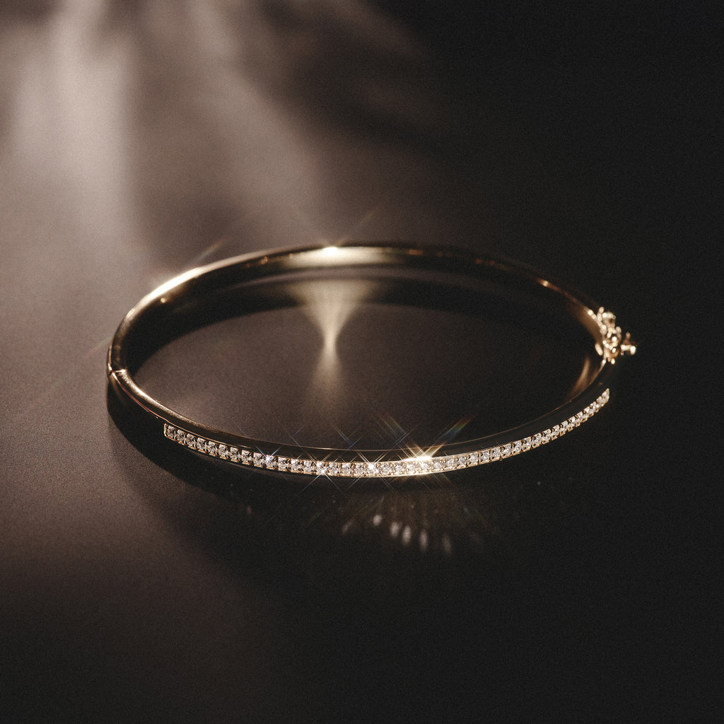 Heritage 0.50ct Round Cut Lab Diamond Bangle in 18K Gold Vermeil