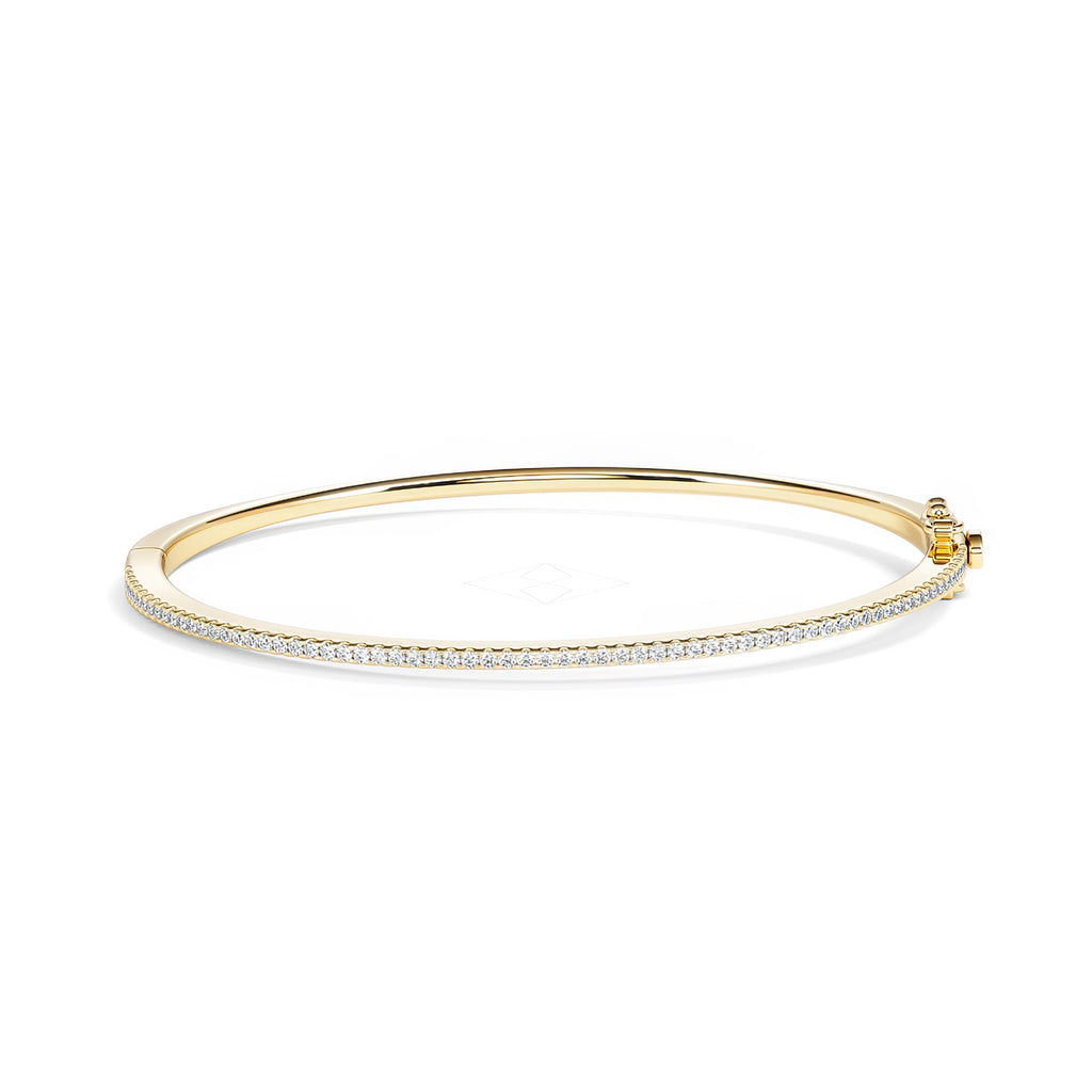0.50ct Lab Diamond Half Pavé Bangle Bracelet in 18K Gold Vermeil