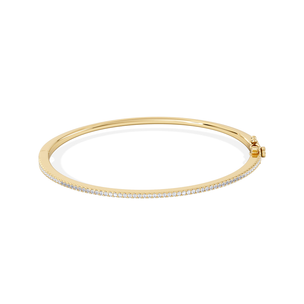 0.50ct Lab Diamond Half Pavé Bangle Bracelet in 18K Gold Vermeil