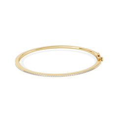 0.50ct Lab Diamond Half Pavé Bangle Bracelet in 18K Gold Vermeil
