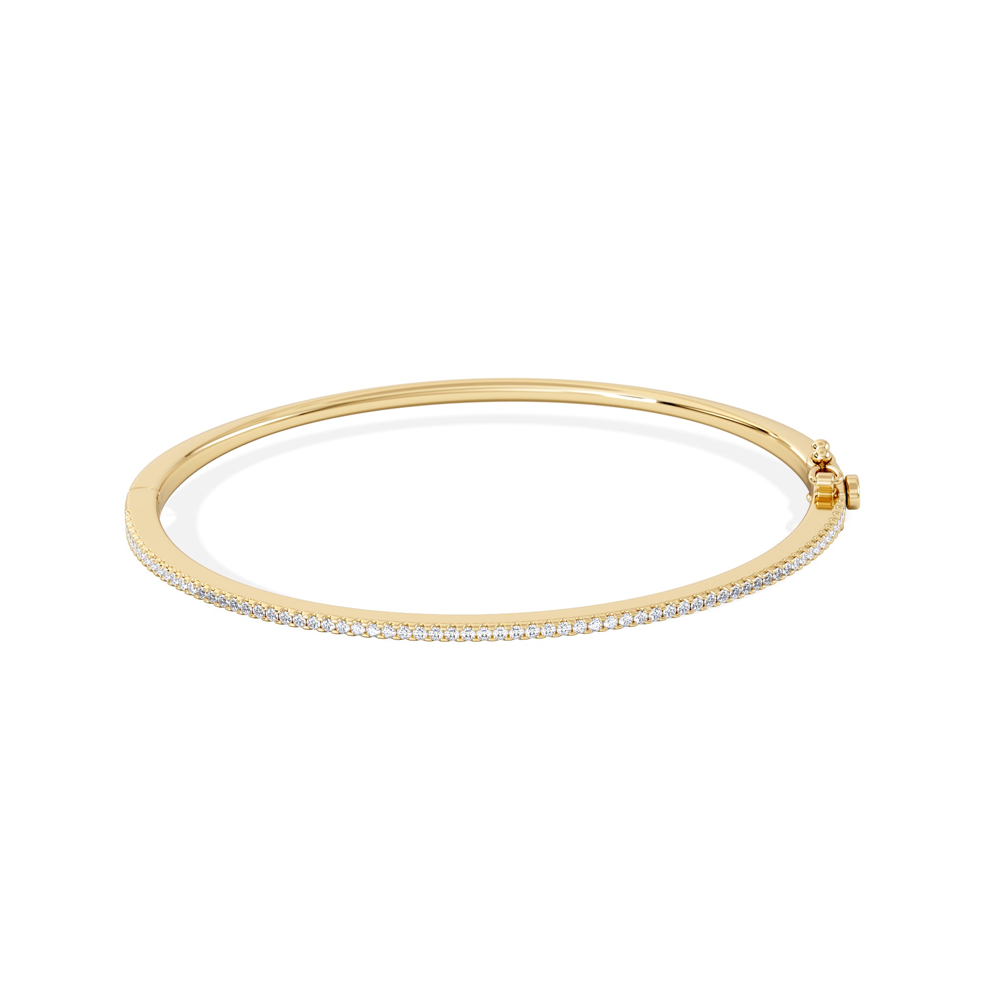 0.50ct Lab Diamond Half Pavé Bangle Bracelet in 18K Gold Vermeil