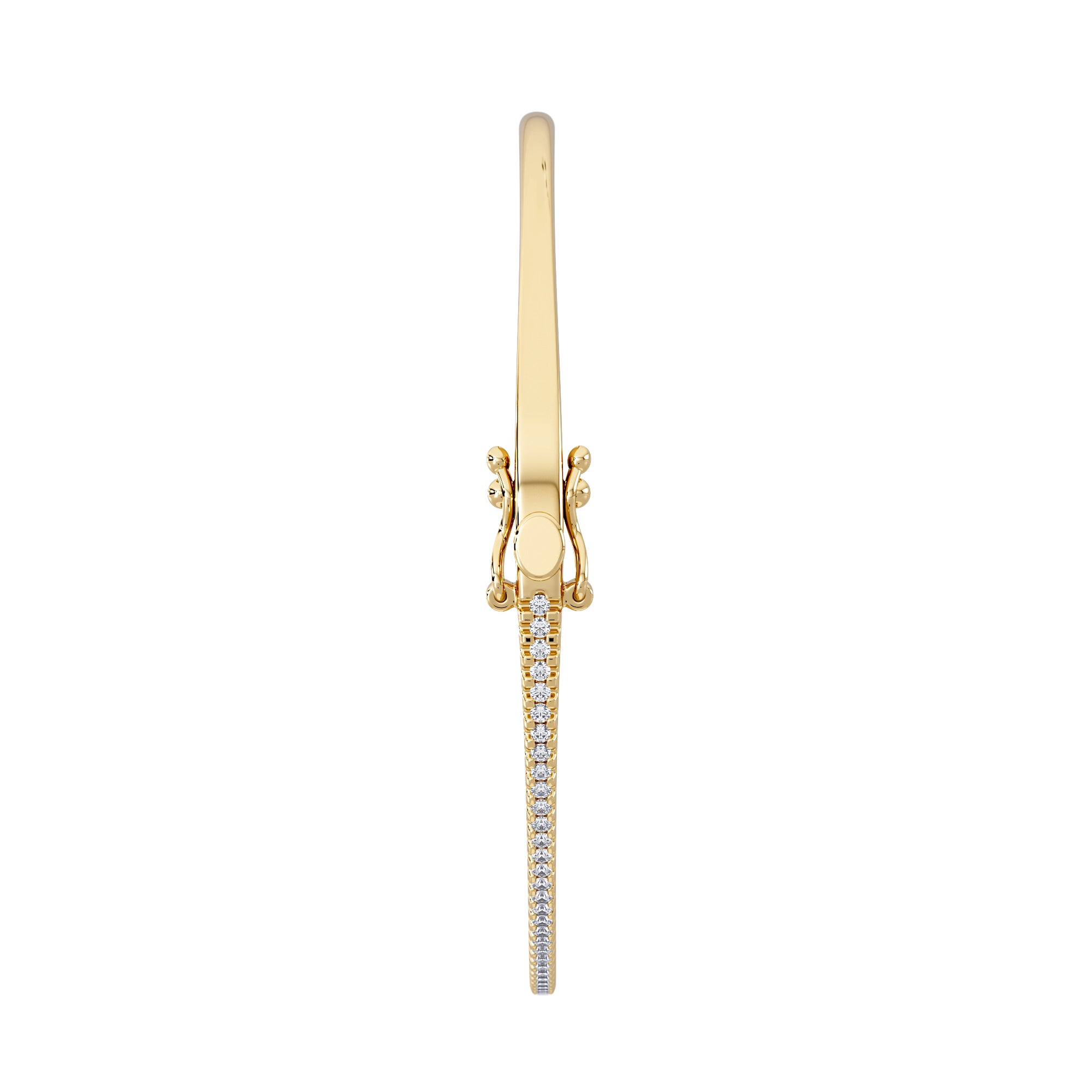 0.50ct Lab Diamond Half Pavé Bangle Bracelet in 18K Gold Vermeil